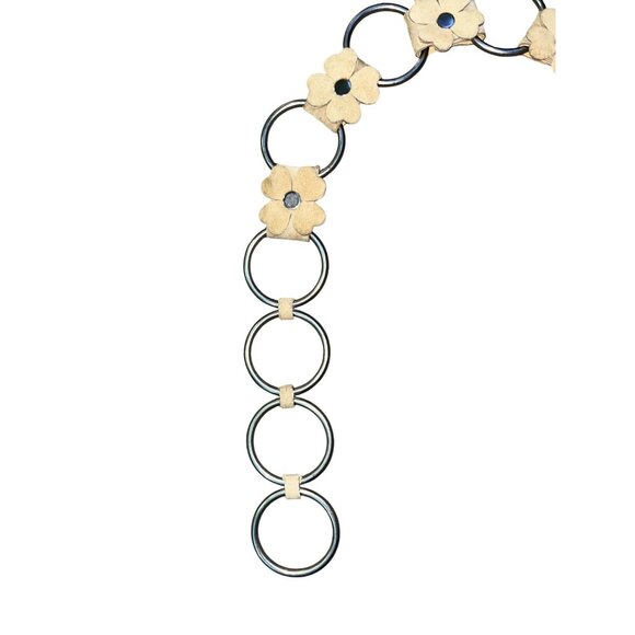 Retro Hippie Floral Suede Chain Belt Boho Festival Western Used Womens   38” - Picture 4 of 16